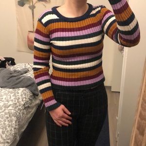 FOREVER 21 STRIPPED KNIT SWEATER